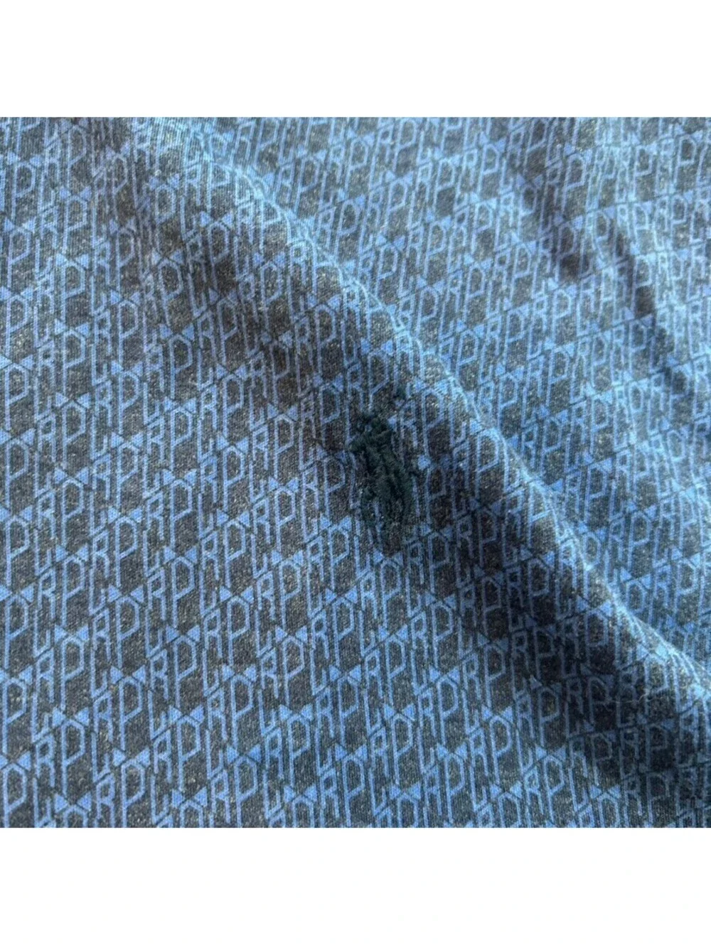 Vintage AOP Polo Ralph Lauren blue patterned polo shirt